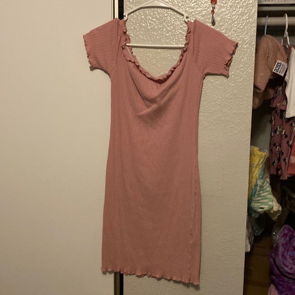 Off the shoulder pink dress
